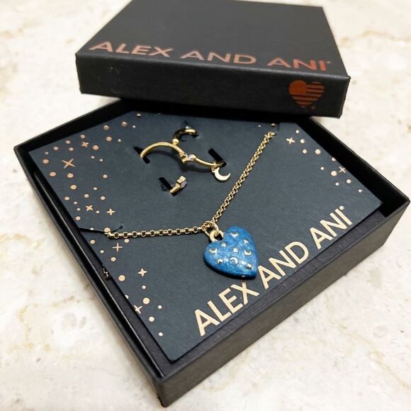 Alex and Ani Wish Upon a Star Necklace + Ring NWT Set in Shiny Gold NWT - Picture 2 of 8